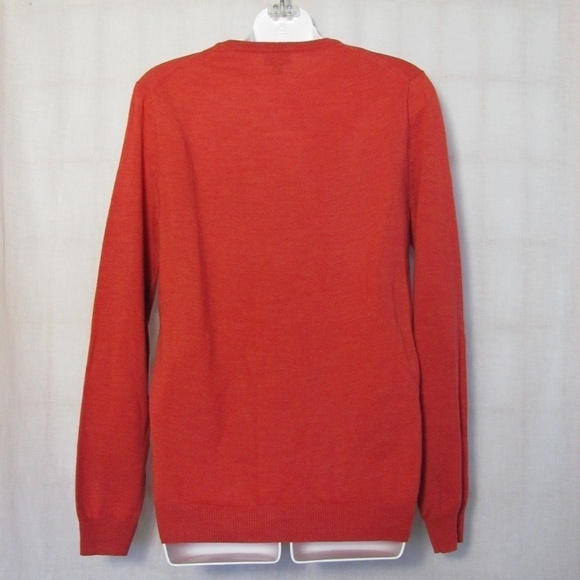 J. Crew Orange Red Merino Wool Spring Sweater Sz Small - Picture 2 of 3